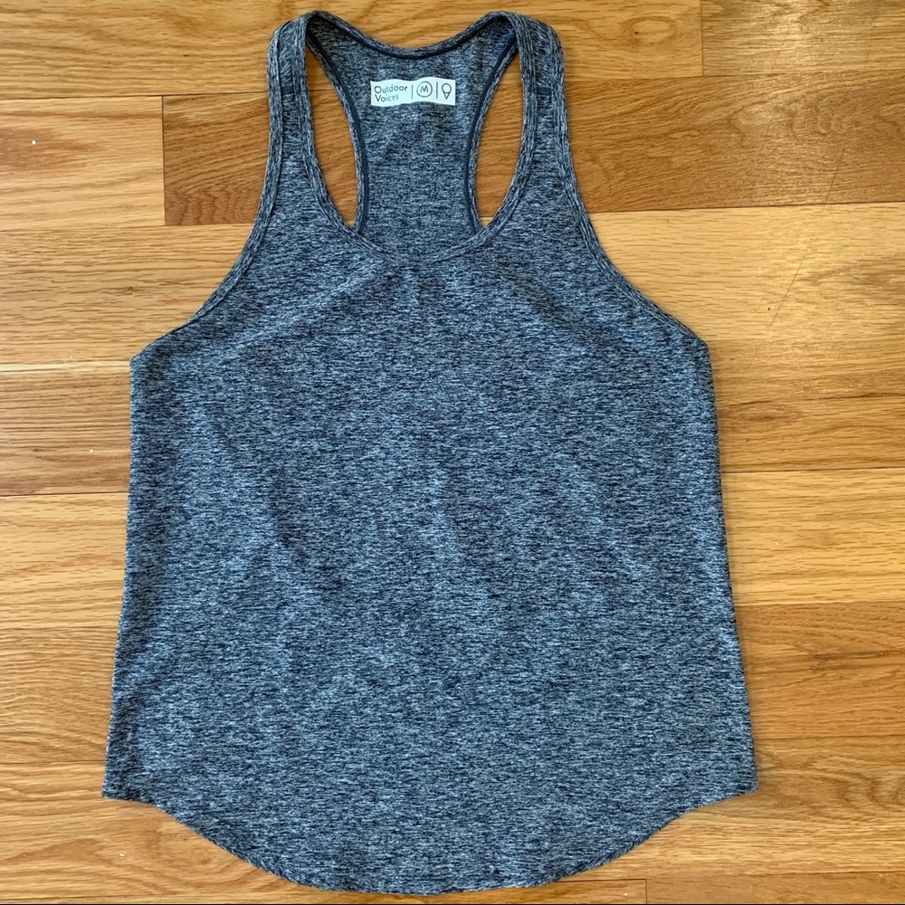 Outdoor Voices Racerback Tank in Heather Ash, Sz M